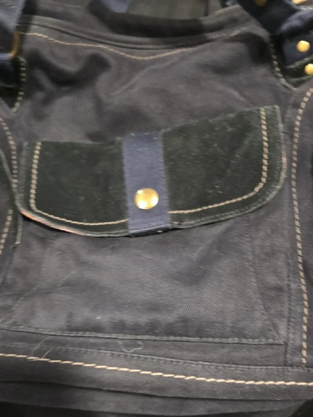 Fossil Black Canvas Hobo Bag with Gold Hardware